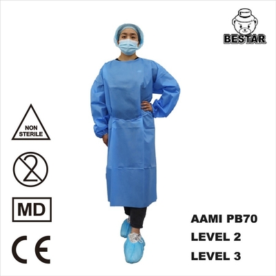 SMS Hastane Steril Tek Kullanımlık İzolasyon Elbisesi EU2017/745 AAMI PB70 Seviye 3