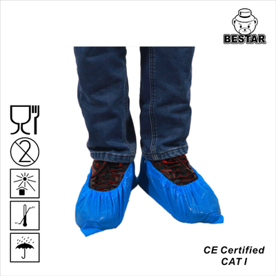 Biyobozunur Tıbbi Tek Kullanımlık Mavi Plastik Galoş CPE Ayakkabı Kılıfı