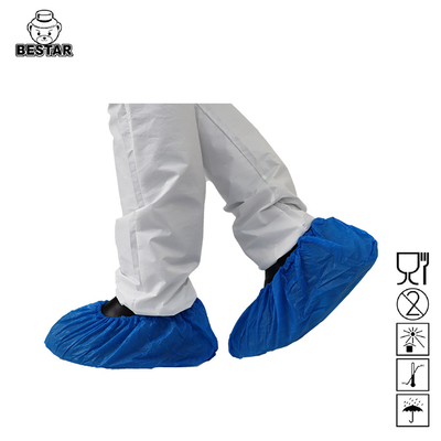 Su geçirmez CPE Plastik Galoş Kapakları Tek Kullanımlık Ayakkabı Kapakları Kaymaz